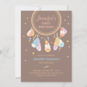 Tribal Drocatcher Boho Baby 1e verjaardag Kaart (Voorkant)