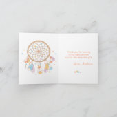Tribal Drocatcher Boho Baby shower Dank je wel 3 Bedankkaart (Binnen)