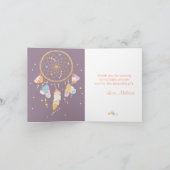 Tribal Drocatcher Boho Baby shower Dank je wel 3 Bedankkaart (Binnen)