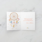 Tribal Drocatcher Boho Baby shower Dank je wel Bedankkaart (Binnen)
