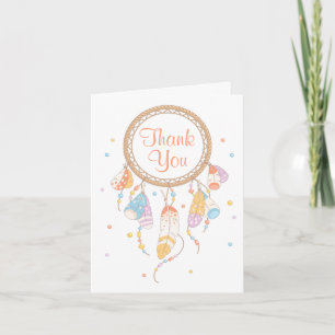 Tribal Drocatcher Boho Baby shower Dank je wel Bedankkaart