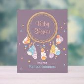 Tribal Drocatcher Boho Baby shower Paars Acryl Bord (Neutraal)