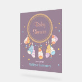 Tribal Drocatcher Boho Baby shower Paars Acryl Bord (Hoek)
