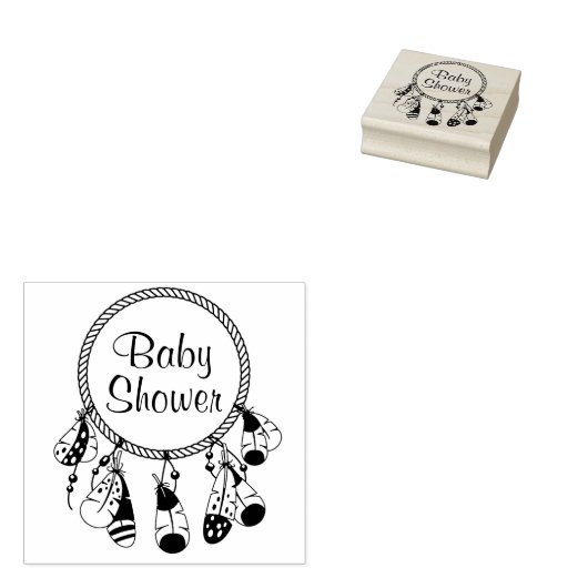 Tribal Drocatcher Boho Baby shower Rubberstempel (Gestempeld)