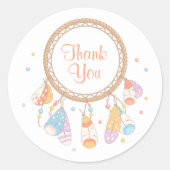 Tribal Drocatcher Boho Bedankt Ronde Sticker (Voorkant)