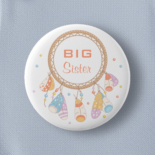 Tribal Drocatcher Boho Big Sister Ronde Button 5,7 Cm