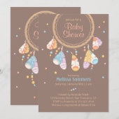 Tribal Drocatcher Boho Brown Baby shower Kaart (Voorkant / Achterkant)