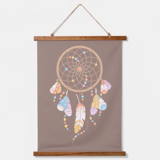 Tribal Drocatcher Boho Brown Hangend Wandkleed (Voorkant)