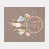 Tribal Drocatcher Boho Brown Quote Fleece Deken (Voorkant (Horizontaal))