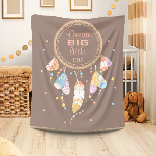 Tribal Drocatcher Boho Brown Quote Fleece Deken