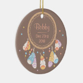 Tribal Drocatcher Boho New Baby Keepomwille Keramisch Ornament (Rechts)