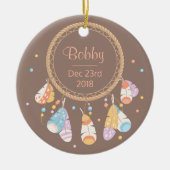 Tribal Drocatcher Boho New Baby Keepomwille Keramisch Ornament (Voorkant)