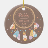 Tribal Drocatcher Boho New Baby Keepomwille Keramisch Ornament (Achterkant)