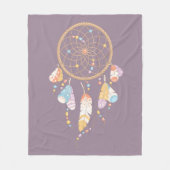 Tribal Drocatcher Boho Paars Fleece Deken (Voorkant)