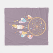 Tribal Drocatcher Boho Paars Fleece Deken (Voorkant (Horizontaal))