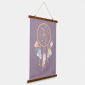 Tribal Drocatcher Boho Paars Hangend Wandkleed (Gebogen)