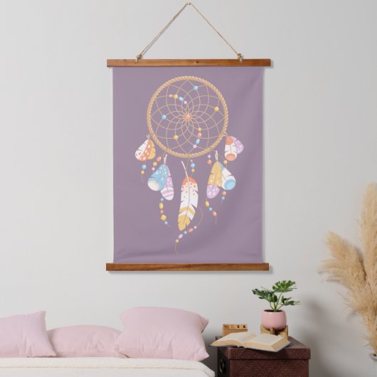 Tribal Drocatcher Boho Paars Hangend Wandkleed (Slaapkamer)