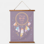 Tribal Drocatcher Boho Paars Quote Hangend Wandkleed (Voorkant)