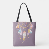 Tribal Drocatcher Boho Paars Quote Tote Bag (Achterkant)
