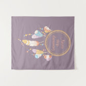 Tribal Drocatcher Boho Quote Paars Wandkleed (Voorkant (horizontaal))