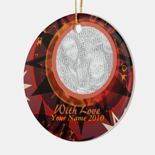 Tribal Earth Family Photo Ornament (Links)