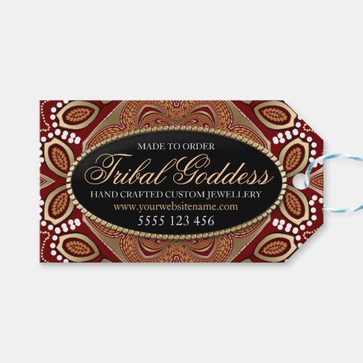 Tribal Earth Goddess Business Promotion Cadeaulabel (Voorkant (Horizontaal))