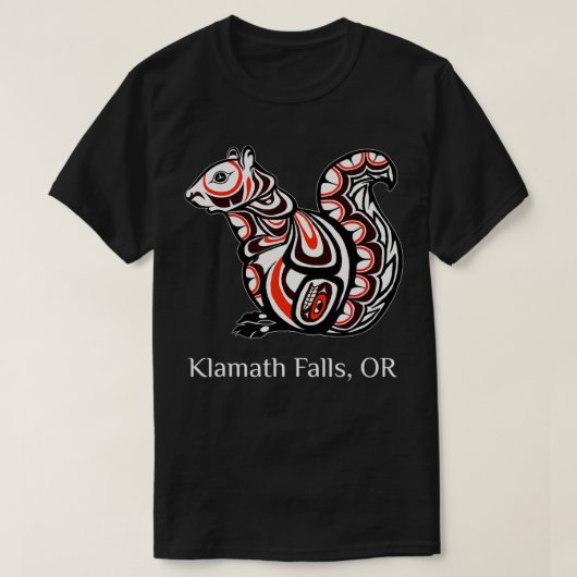 Tribal eekhoorn Klamath Herfsten Oregon PNW Native T-shirt (Design voorkant)