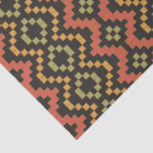 Tribal Egyptisch Rood Zwart Groen Mand Weave Tissuepapier (Detail)