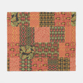 Tribal Egyptische Faux Patchwork Rusty Red Fleece Deken (Voorkant (Horizontaal))
