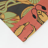 Tribal Egyptische Faux Patchwork Rusty Red Fleece Deken (Hoek)