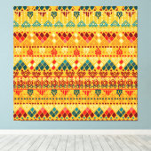 Tribal elementen, veelzijdig naadloos patroon. canvas afdruk (Insitu (Houten vloer))