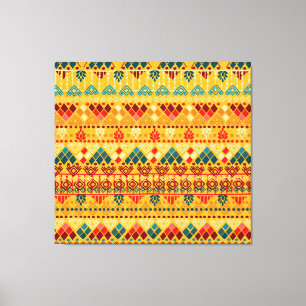 Tribal elementen, veelzijdig naadloos patroon. canvas afdruk