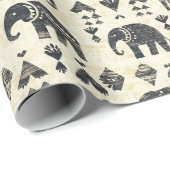 Tribal Elephant Boho Pattern (1) Cadeaupapier (Rol Hoek)