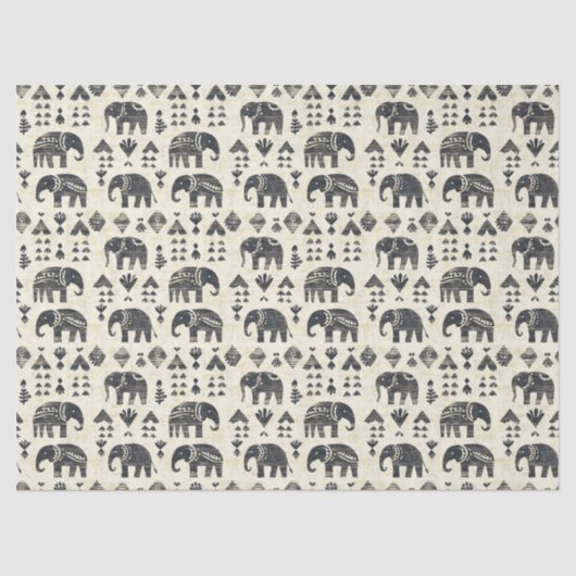 Tribal Elephant Boho Pattern (1) Tissuepapier (Voorkant)