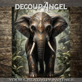 Tribal Elephant - Decoupage - Tissuepapier