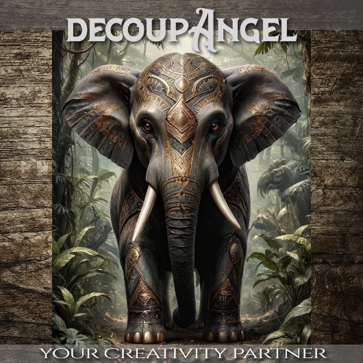 Tribal Elephant - Decoupage - Tissuepapier