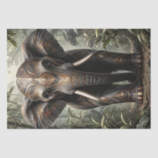 Tribal Elephant - Decoupage - Tissuepapier (Voorkant)