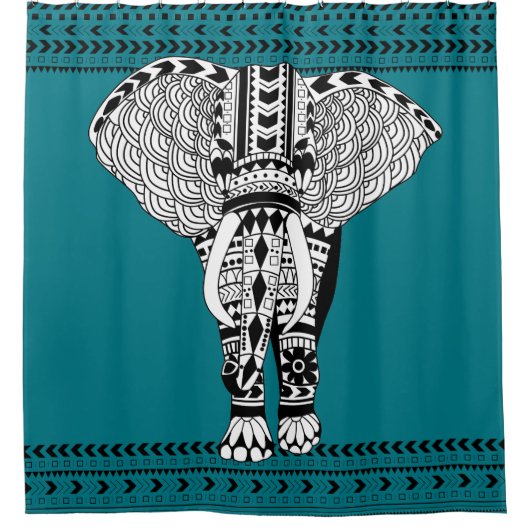 Tribal Elephant Douchegordijn (Voorkant)