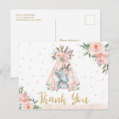 Tribal Elephant Verjaardag Baby shower Dank u Briefkaart (Voorkant / Achterkant)