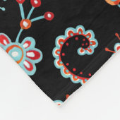 Tribal Elephant: Waterverf Paisley Pattern. Fleece Deken (Hoek)