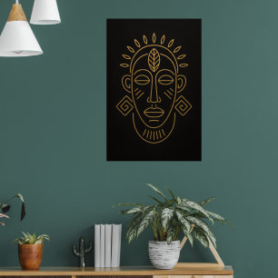 Tribal Essence Afrikaans Gezichts Motief Kunstpr Poster