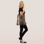 Tribal Ethnic Brown Gold & Green Tote Bag (Op model)