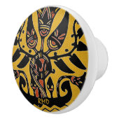 Tribal Ethnic Tattoo Patroon Keramische Knop (Rechts)