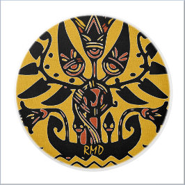 Tribal Ethnic Tattoo Patroon Keramische Knop