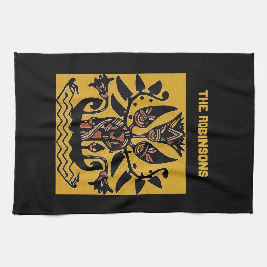 Tribal Ethnic Tattoo Patroon Theedoek (Horizontaal)