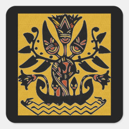 Tribal Ethnic Tattoo Patroon Vierkante Sticker