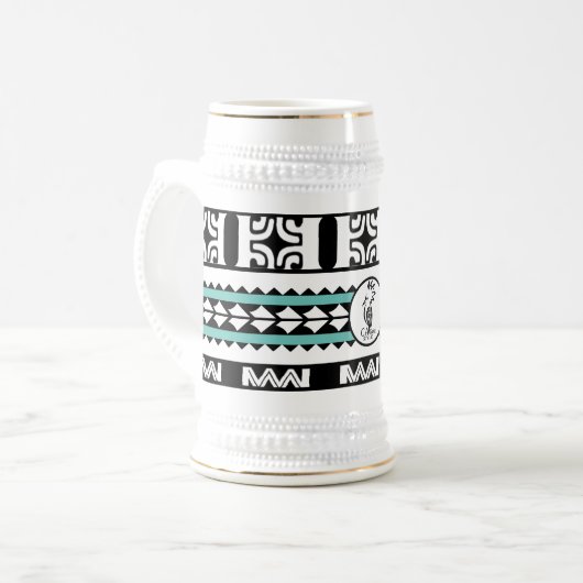 Tribal Ethnic/Turquoise bierkat Bierpul (Voorkant links)