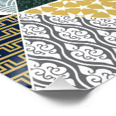 Tribal etnisch kleurrijk patchwork-patroon perfect poster (Hoek)