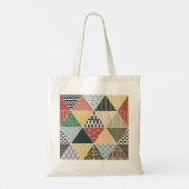 Tribal etnisch kleurrijk patchwork-patroon tote bag (Achterkant)
