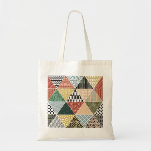 Tribal etnisch kleurrijk patchwork-patroon tote bag (Voorkant)